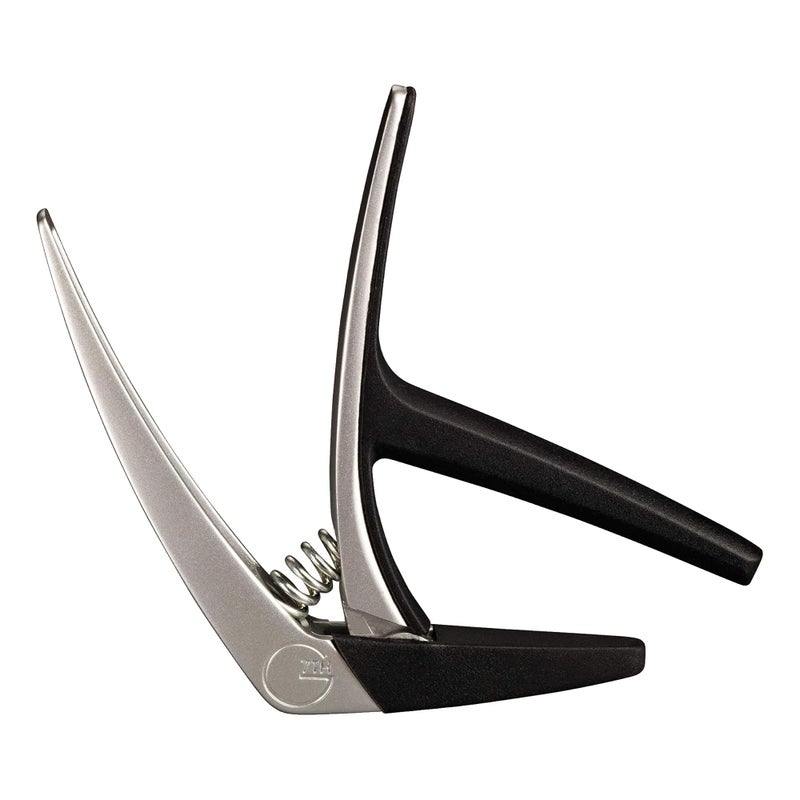 G7th Nashville Guitar Capo - Steel String Silver - 55mm Lightweight, Fast Action Spring Capo - Silicone Protection for Guitar Neck and Tone Clarity - Perfect for 6 String Acoustic or Electric Guitars - Image 1